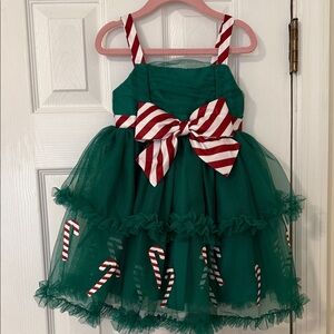 Festive Green and Red Candy Cane Kids Costume